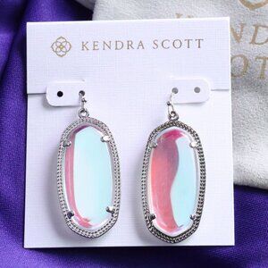 Kendra Scott Elle Dichroic Glass Drop Earrings in Silver